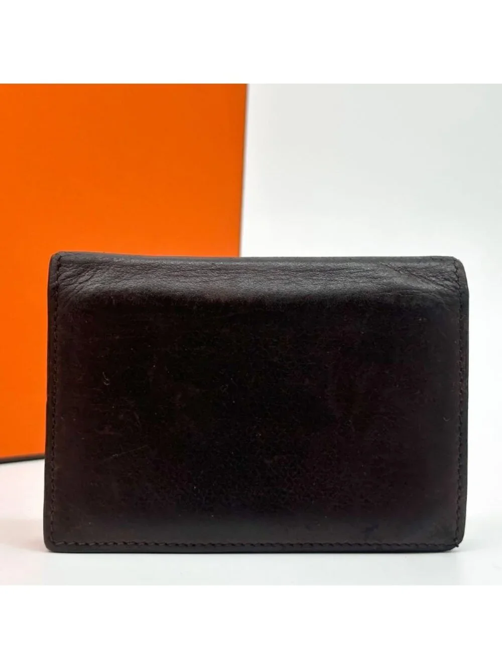 Hermes 2009: Card Case Brown Leather Business Holder